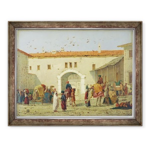 Tablou inramat - Richard Dadd - Caravanserai la Mylasa, Turcia, 60 x 80 cm