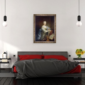 Tablou inramat - Robert Tournieres - Portretul cantaretei Marie-Louise Desmatins 1670-1708, 60 x 80 cm - Img 3