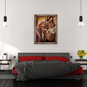 Tablou inramat - Rogier van der Weyden - Coborarea de pe cruce detaliu al Mariei Magdalena si Iosif din Arimateea, 60 x 80 cm - Img 3