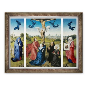 Tablou inramat - Rogier van der Weyden - Crucifixion Triptych, 70 x 90 cm