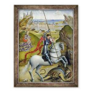 Tablou inramat - Rogier van der Weyden - Sfantul Gheorghe si Dragonul, 70 x 90 cm