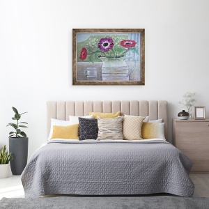 Tablou inramat - Ruth Addinall - Anemone in Ulcior Alb, 60 x 80 cm - Img 3