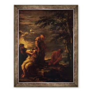 Tablou inramat - Salvator Rosa - Democrit si Protagoras, 60 x 80 cm