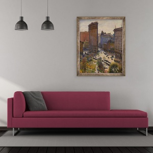 Tablou inramat - Samuel Halpert - Cladirea Flatiron, 50 x 60 cm - Img 2