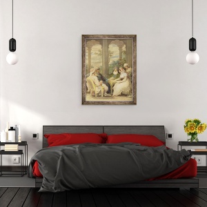 Tablou inramat - Samuel Shelley - Printul Rasselas si sora lui au vorbit in palatul lor de vara de pe malurile Nilului, 60 x 80 cm - Img 3