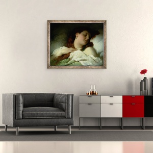 Tablou inramat - Sandor Liezen-Meyer - Femeia adormita, 50 x 60 cm - Img 2