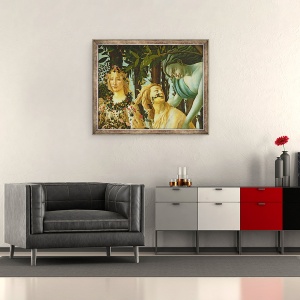 Tablou inramat - Sandro Botticelli - Primavera, detalii despre Flora si Zephyr, c.1478, 70 x 85 cm - Img 2