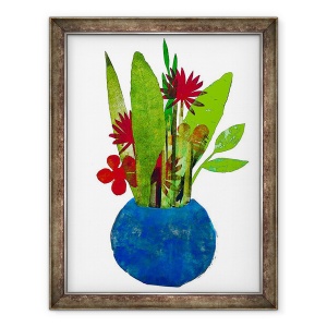 Tablou inramat - Sarah Thompson-Engels - Castron cu frunze si flori, 70 x 90 cm