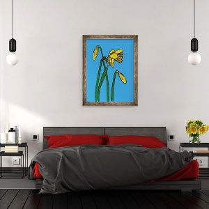 Tablou inramat - Sarah Thompson-Engels - Narcisele, 70 x 90 cm - Img 3