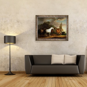 Tablou inramat - Sawrey Gilpin - Gulliver isi ia ultimul concediu din tinutul Houyhnhnmilor, 70 x 90 cm - Img 2