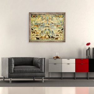 Tablou inramat - Scoal Americana - Decuparea animalelor, 50 x 60 cm - Img 2