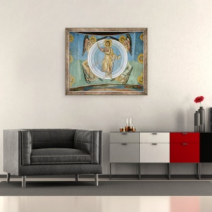 Tablou inramat - Scoala Bizantina - Hristos al Judecatii de Apoi, 70 x 85 cm - Img 2