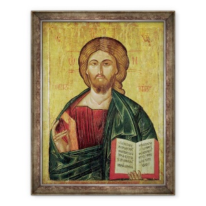 Tablou inramat - Scoala bulgara - Hristos Pantocrator, 60 x 80 cm