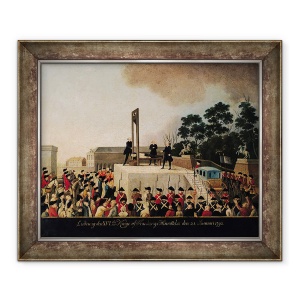 Tablou inramat - Scoala Daneza - Executarea lui Ludovic al XVI-lea 1754-93 21 ianuarie 1793, 50 x 60 cm