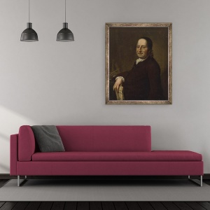 Tablou inramat - Scoala Elvetiana - Nicholaus Ludwig Contele von Zinzendorf cu Cuvintele de veghe zilnice, 50 x 60 cm - Img 2