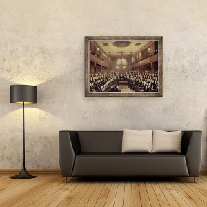Tablou inramat - scoala engleza - Camera Comunelor in sesiune, 70 x 90 cm - Img 2