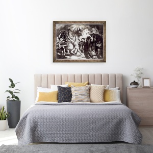 Tablou inramat - scoala engleza - Moartea lui Wat Tyler d.1381 ulei pe panza, 60 x 80 cm - Img 3