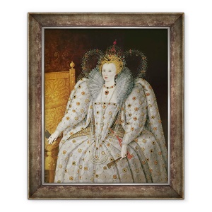 Tablou inramat - Scoala Engleza - Regina Elisabeta I a Angliei si Irlandei 1533-1603, 50 x 60 cm