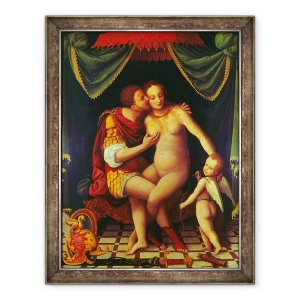 Tablou inramat - Scoala Fontainebleau - Marte si Venus, 70 x 90 cm