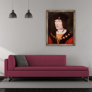 Tablou inramat - Scoala Franceza - Carol al VIII-lea al Frantei, 50 x 60 cm - Img 2