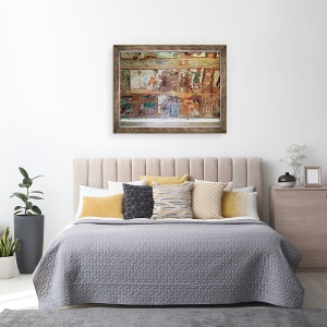 Tablou inramat - Scoala franceza - Constructia turnului Babel, intalnirea lui Iosif si a sotiei lui Potifar, si Iosif fiind aruncat in inchisoare, 60 x 80 cm - Img 3