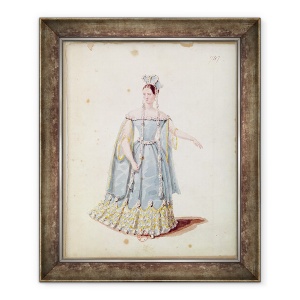 Tablou inramat - Scoala Franceza - Domnisoara Georges in Isabeau de Baviere, 50 x 60 cm