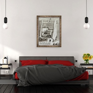 Tablou inramat - Scoala franceza - Harta abatiei Saint-Germain-des-Pres, 60 x 80 cm - Img 3