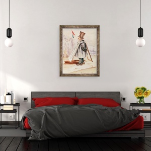 Tablou inramat - Scoala franceza - Omul de bord Sandwich, Boulevard du Temple, 60 x 80 cm - Img 3