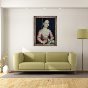Tablou inramat - Scoala franceza - Portret De Agnes Sorel, 70 x 90 cm - Img 2