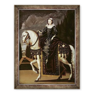 Tablou inramat - Scoala franceza - Portretul ecvestru al Mariei de Medici 1573-1642, 60 x 80 cm