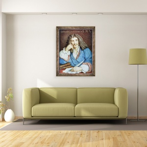 Tablou inramat - Scoala franceza - Portretul lui Moliere 1622-73, 70 x 90 cm - Img 2