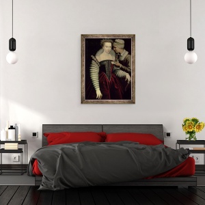 Tablou inramat - Scoala franceza - Scrisoarea de dragoste, 60 x 80 cm - Img 3
