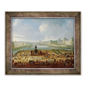 Tablou inramat - Scoala Franceza - Sena, Luvru si Colegiul celor Patru Natiuni vazute din Pont Neuf, 50 x 60 cm