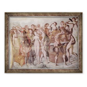 Tablou inramat - Scoala franceza - Turul de la Ligue. Membrii Curtii de Medici ca Zeii Olimpului pictura murala, 60 x 80 cm
