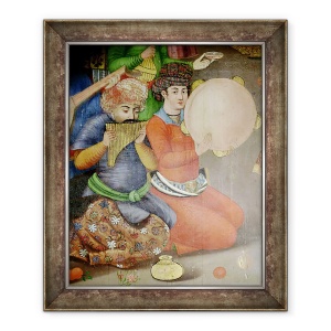 Tablou inramat - Scoala Islamica - Detaliu al muzicienilor, 50 x 60 cm