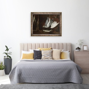 Tablou inramat - Scoala Italiana - Iepurele, lingura si peste, 60 x 80 cm - Img 3