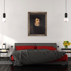 Tablou inramat - Scoala Italiana - Portretul lui Hernando Cortes 1485-1547, 60 x 80 cm - Img 3