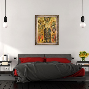 Tablou inramat - Scoala Iugoslava - Botezul lui Hristos, 60 x 80 cm - Img 3