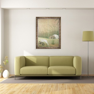 Tablou inramat - Scoala japoneza - Iefuri de camp si iarba de toamna, 70 x 90 cm - Img 2