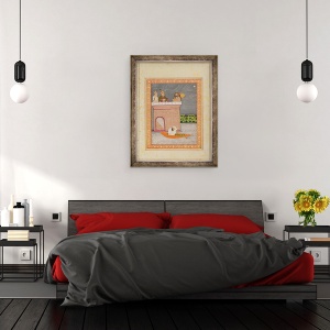Tablou inramat - Scoala Mughal - Kedara Ragini, 60 x 80 cm - Img 3