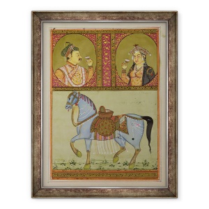 Tablou inramat - Scoala Mughal - Shah Jahan 1592-1666 si Mumtaz Mahal, 60 x 80 cm
