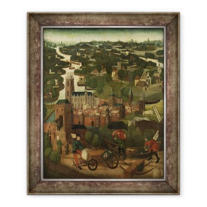 Tablou inramat - Scoala Olandeza - Ziua Sfantului Elisabeta de potop de catre Maestrul Sfintei Elisabeta panouri c.1490-5 II, 50 x 60 cm