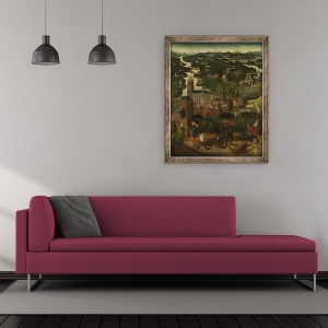Tablou inramat - Scoala Olandeza - Ziua Sfantului Elisabeta de potop de catre Maestrul Sfintei Elisabeta panouri c.1490-5 II, 50 x 60 cm - Img 2