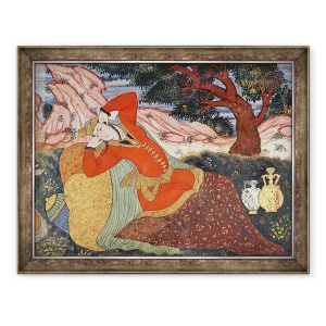 Tablou inramat - Scoala Persana - Femeia de la Curtea lui Shah Abbas I, 60 x 80 cm