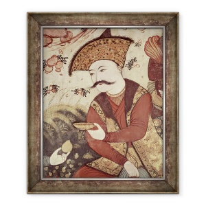 Tablou inramat - Scoala Persana - Shah Abbas I 1588-1629 fresca, 50 x 60 cm