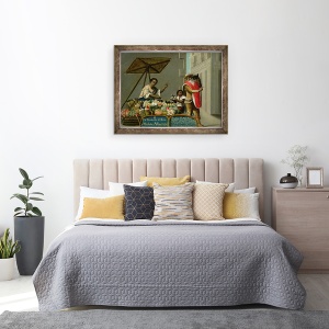 Tablou inramat - Scoala spaniola - Un om de culoare si sotia sa mulatto, 60 x 80 cm - Img 3