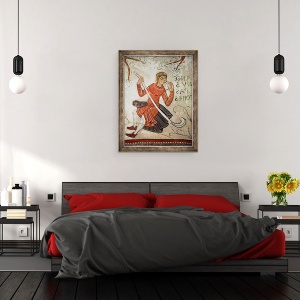 Tablou inramat - Scoala spaniola - Un pastor care joaca un flageolet, detaliu al Bunei Vestiri catre Pastori, 60 x 80 cm - Img 3