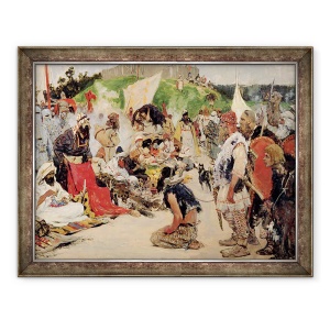 Tablou inramat - Sergej Vasilevic Ivanov - Negodii pentru sclavii orientali, 70 x 90 cm