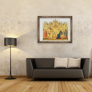 Tablou inramat - Simone Martini - Buna Vestire cu doi sfinti si patru profeti, 70 x 90 cm - Img 2
