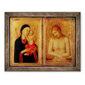Tablou inramat - Simone Martini - Pieta, Fecioara si Copilului, 60 x 80 cm